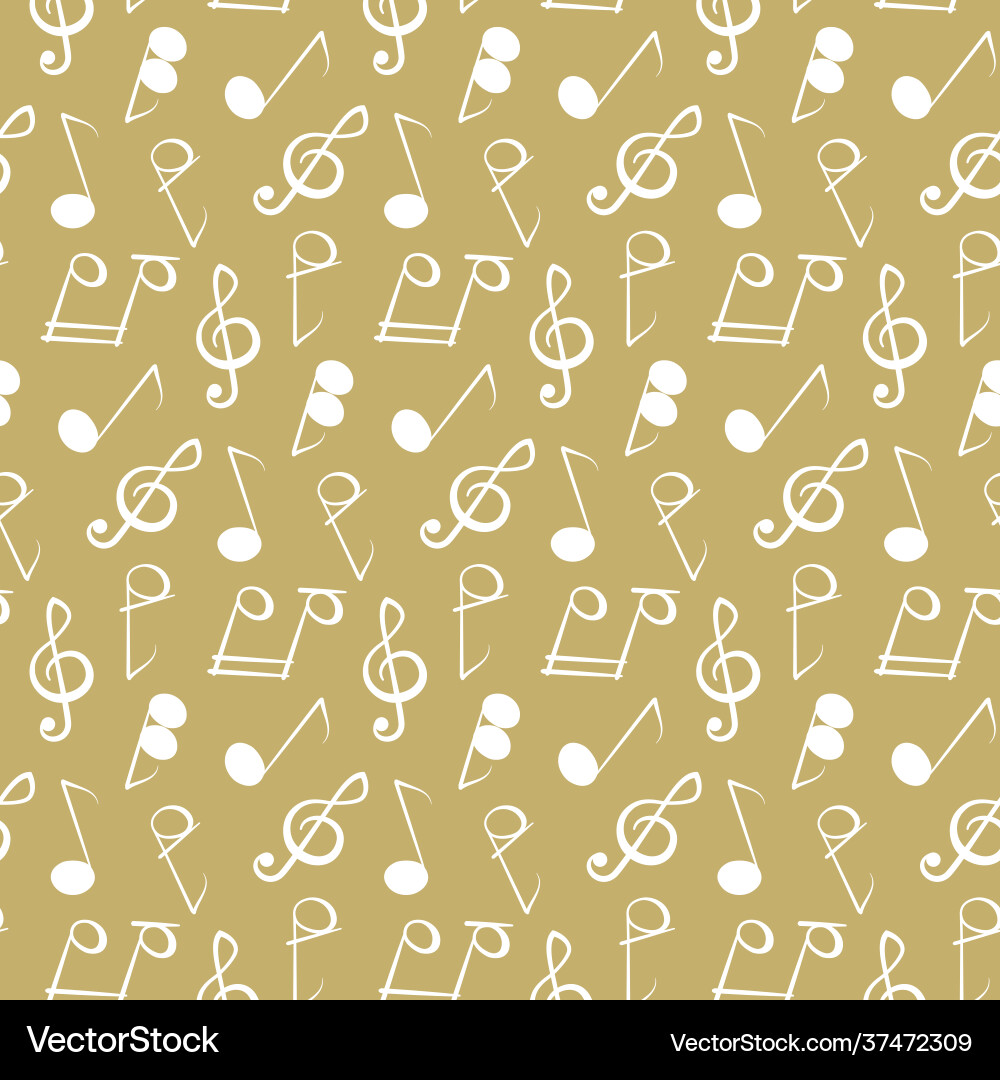 Seamless pattern with music notes vector image