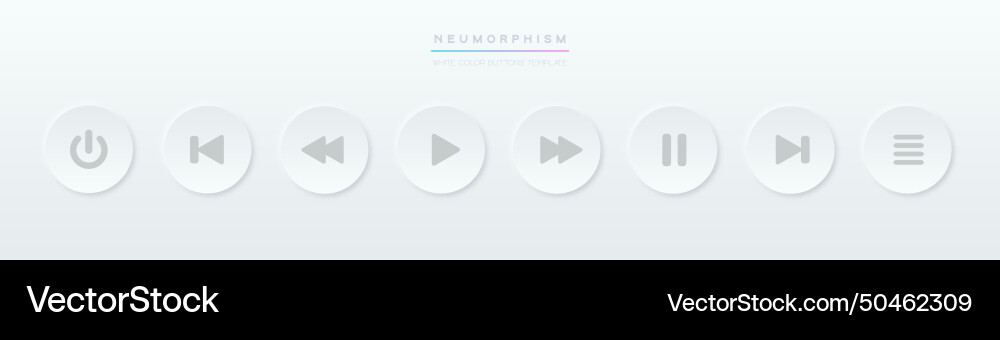Set of white play button icons neumorphic ui Set of white play button icons neumorphic ui Vector Image