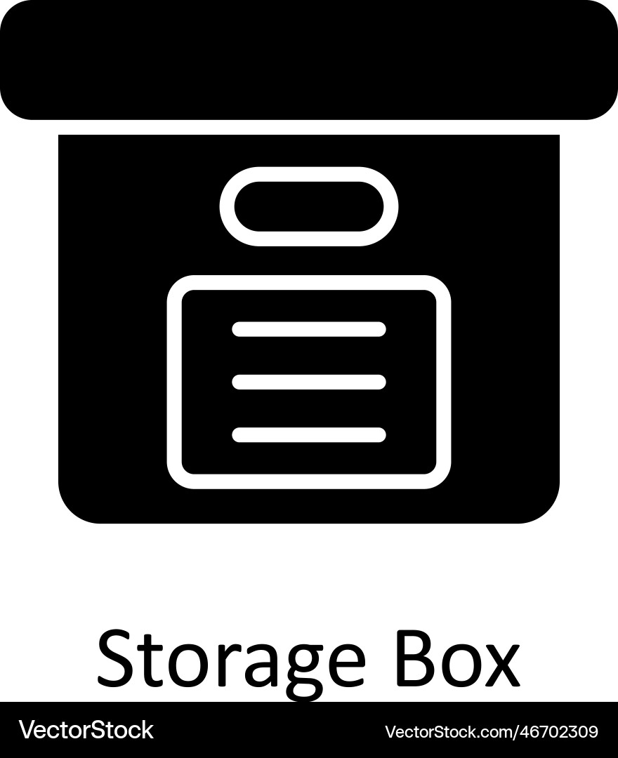 Storage box solid icons simple stock illu Vector Image