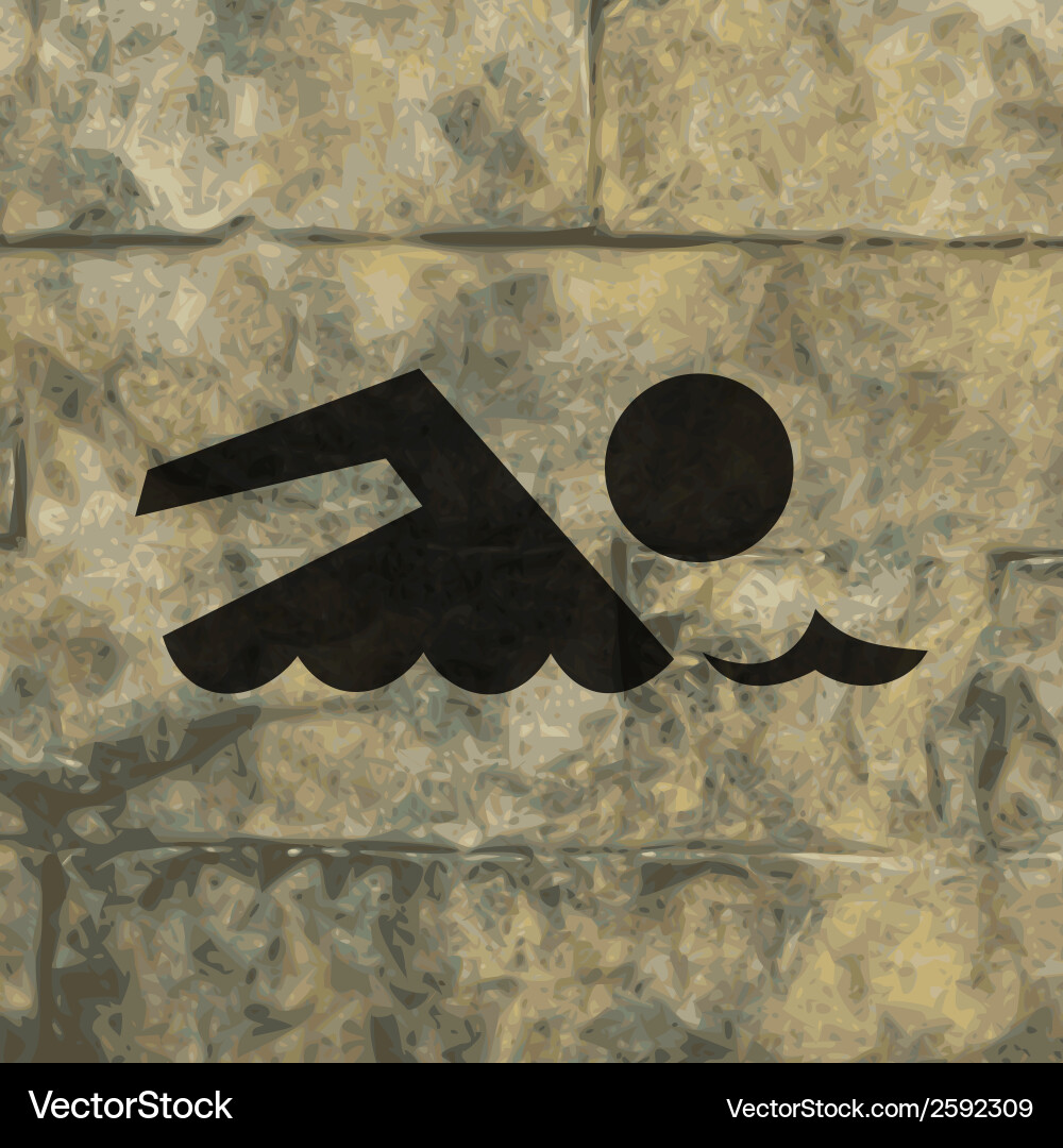 Swimmer pool flat modern web button and space Vector Image