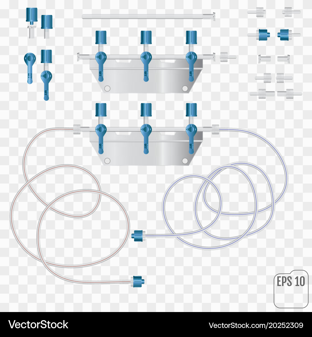 System for intravenous infusion with a reducer vector image