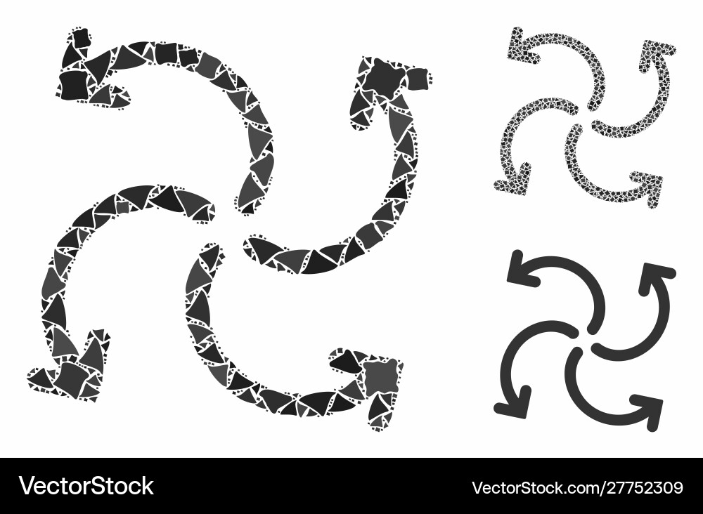 Turbine rotation mosaic icon bumpy items vector image