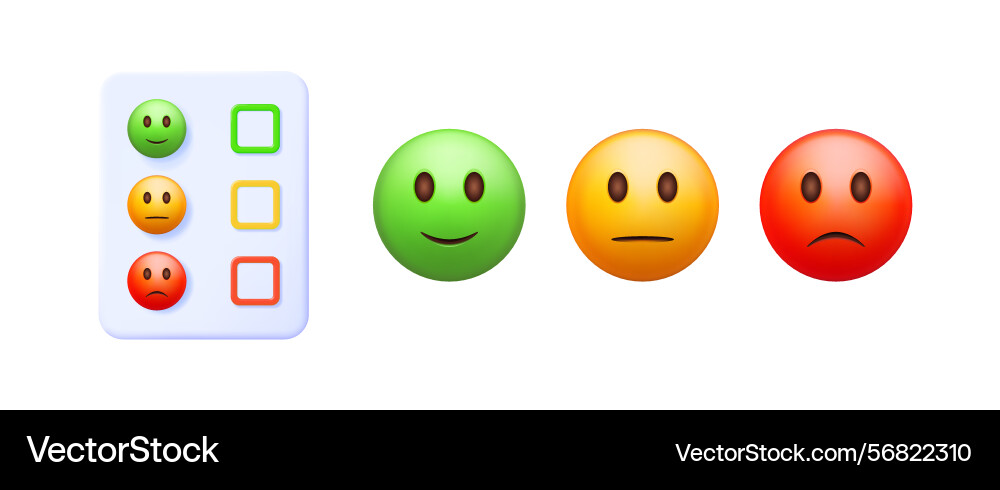 3d rating scale with checkboxes vector image