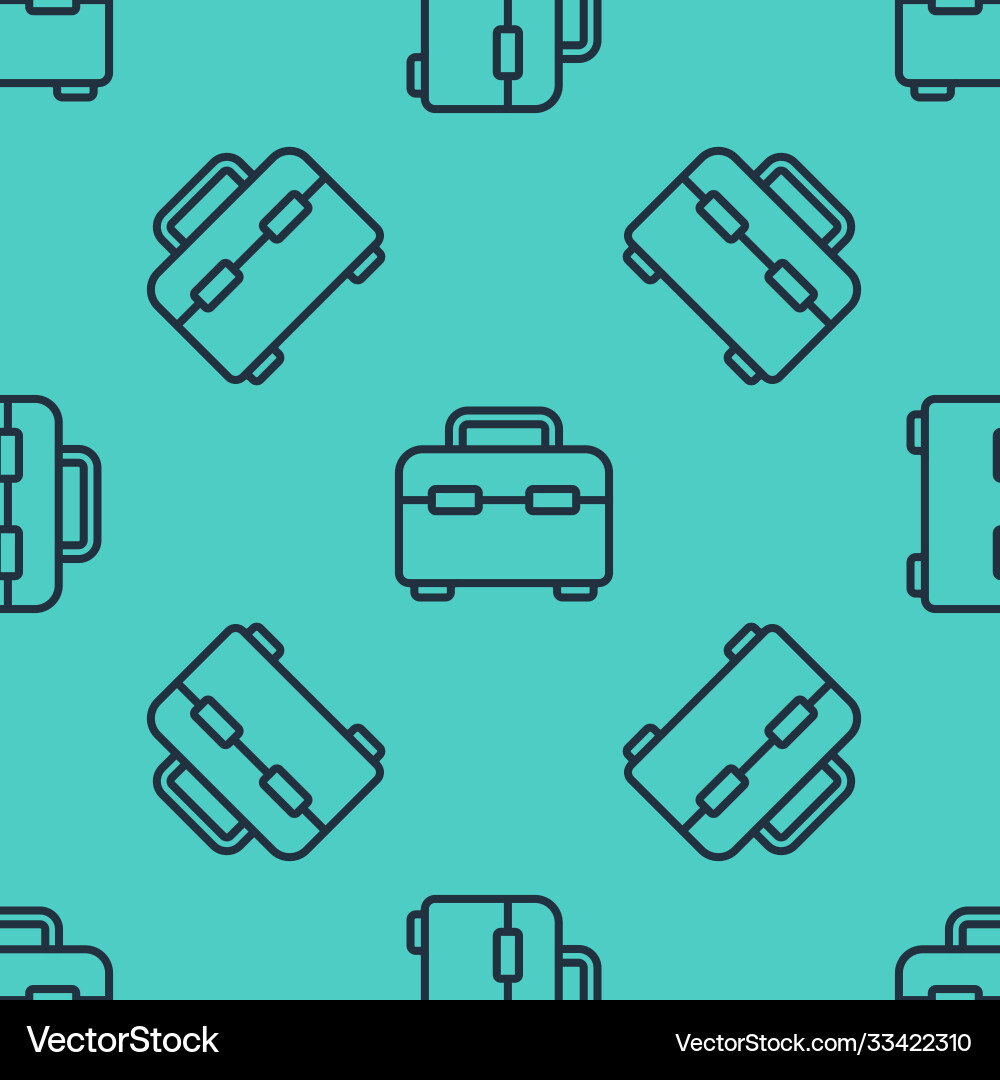 Black line toolbox icon isolated seamless pattern Black line toolbox icon isolated seamless pattern Vector Image