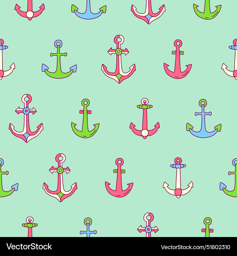 Collection of anchor seamless pattern for print Collection of anchor seamless pattern for print vector image