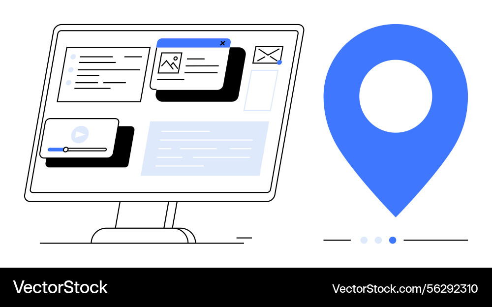 Digital interface on desktop screen Digital interface on desktop screen vector image