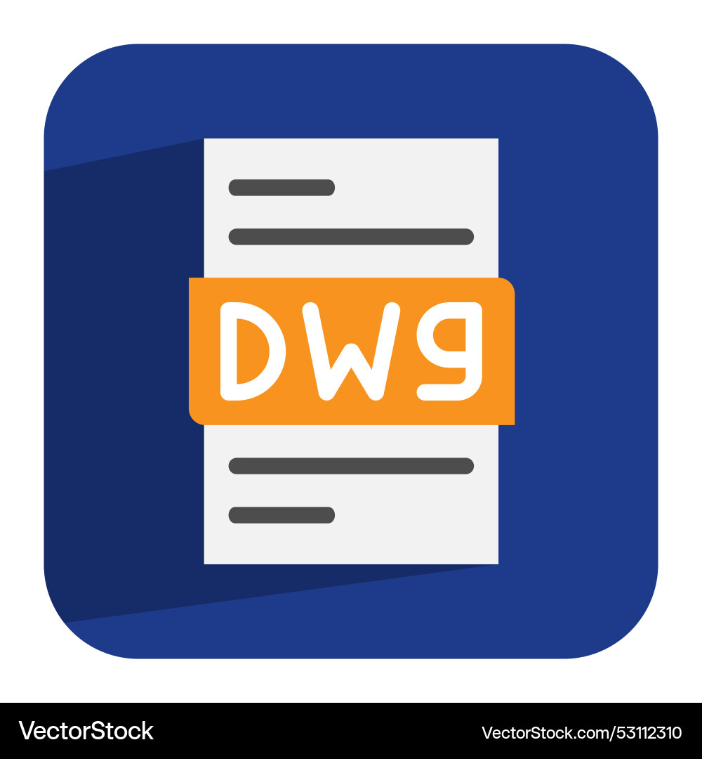 Dwg document flat icon sharp and clean file Dwg document flat icon sharp and clean file vector image
