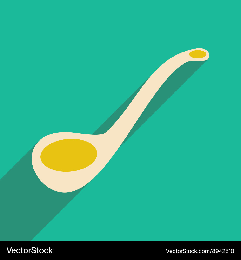 Flat with shadow icon and mobile application ladle vector image