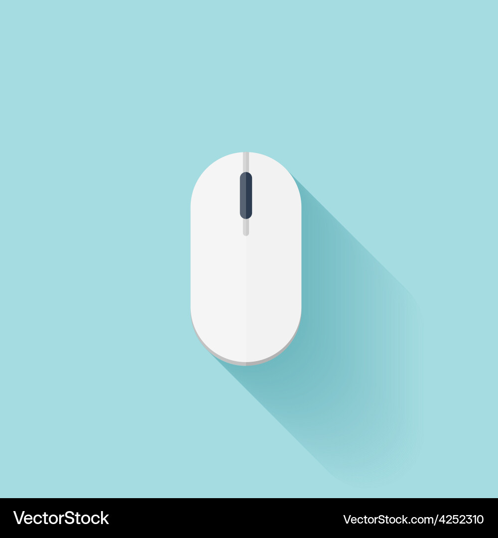 Flatcomputer mouse icon with shadow vector image