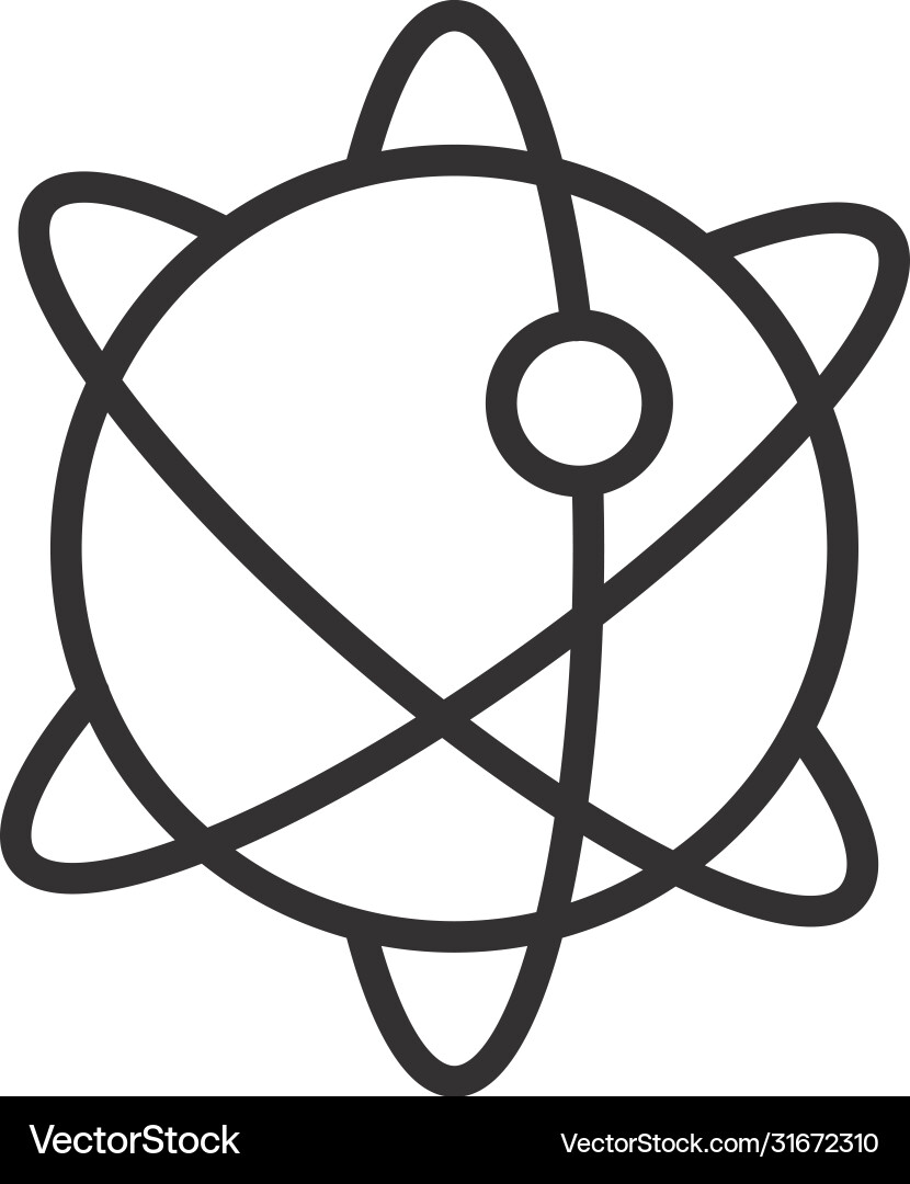 Globe with network icon line style Vector Image