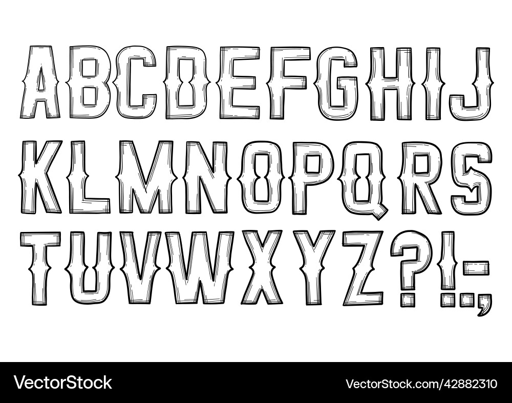 Graphic letters in vintage style isolated Vector Image