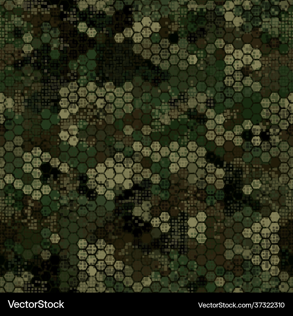Military Camo Hexagon Pattern Royalty Free Vector VectorStock