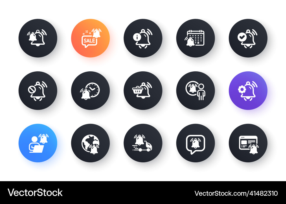 Notification icons Kalender Erinnerung Wecker Notification icons Kalender Erinnerung Wecker vektorbild