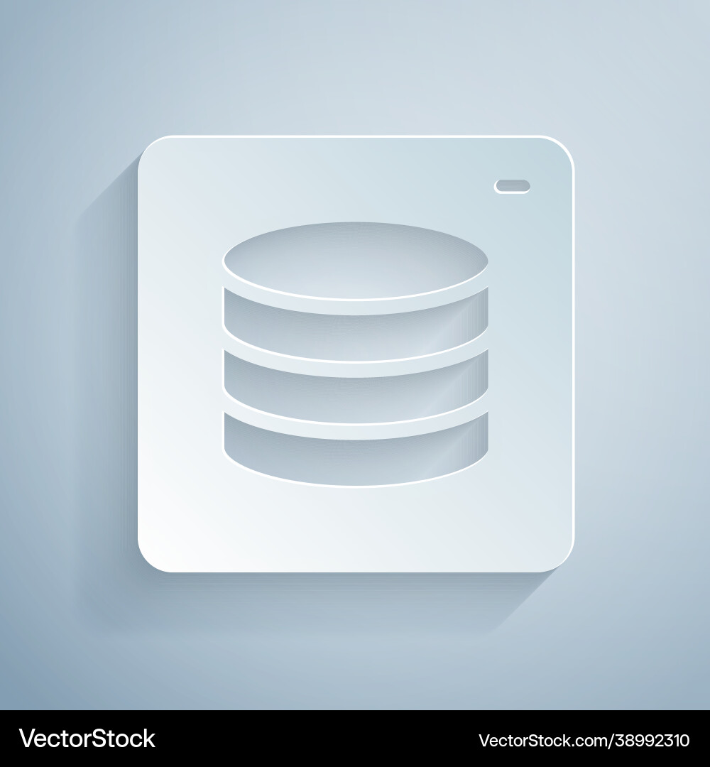 Paper cut server data web hosting icon isolated Paper cut server data web hosting icon isolated vector image