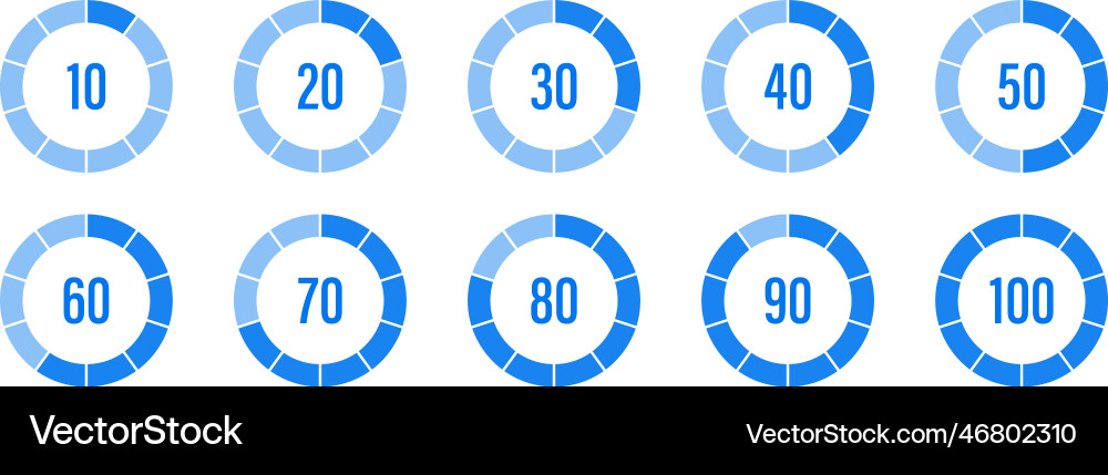 Progress load set loader blue loading Progress load set loader blue loading vector image