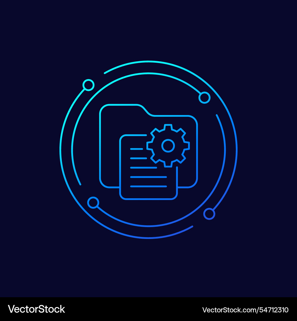 Project icon document and file folder linear art Vector Image