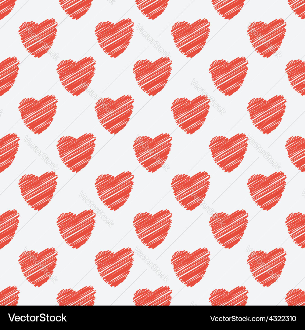 Red Heart Seamless Pattern Vector Image