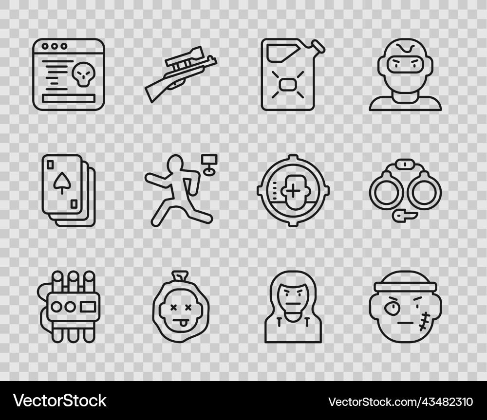 Set line dynamite and timer clock bandit Set line dynamite and timer clock bandit Vector Image