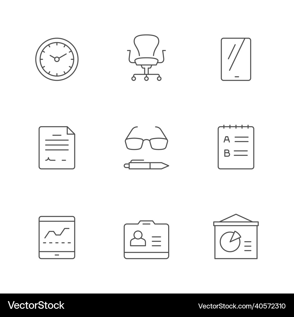 Set line icons of workspace Set line icons of workspace vector image