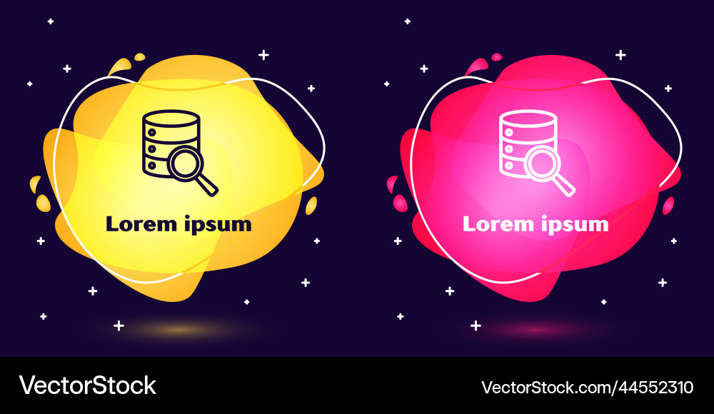 Set line server data web hosting icon isolated Vector Image