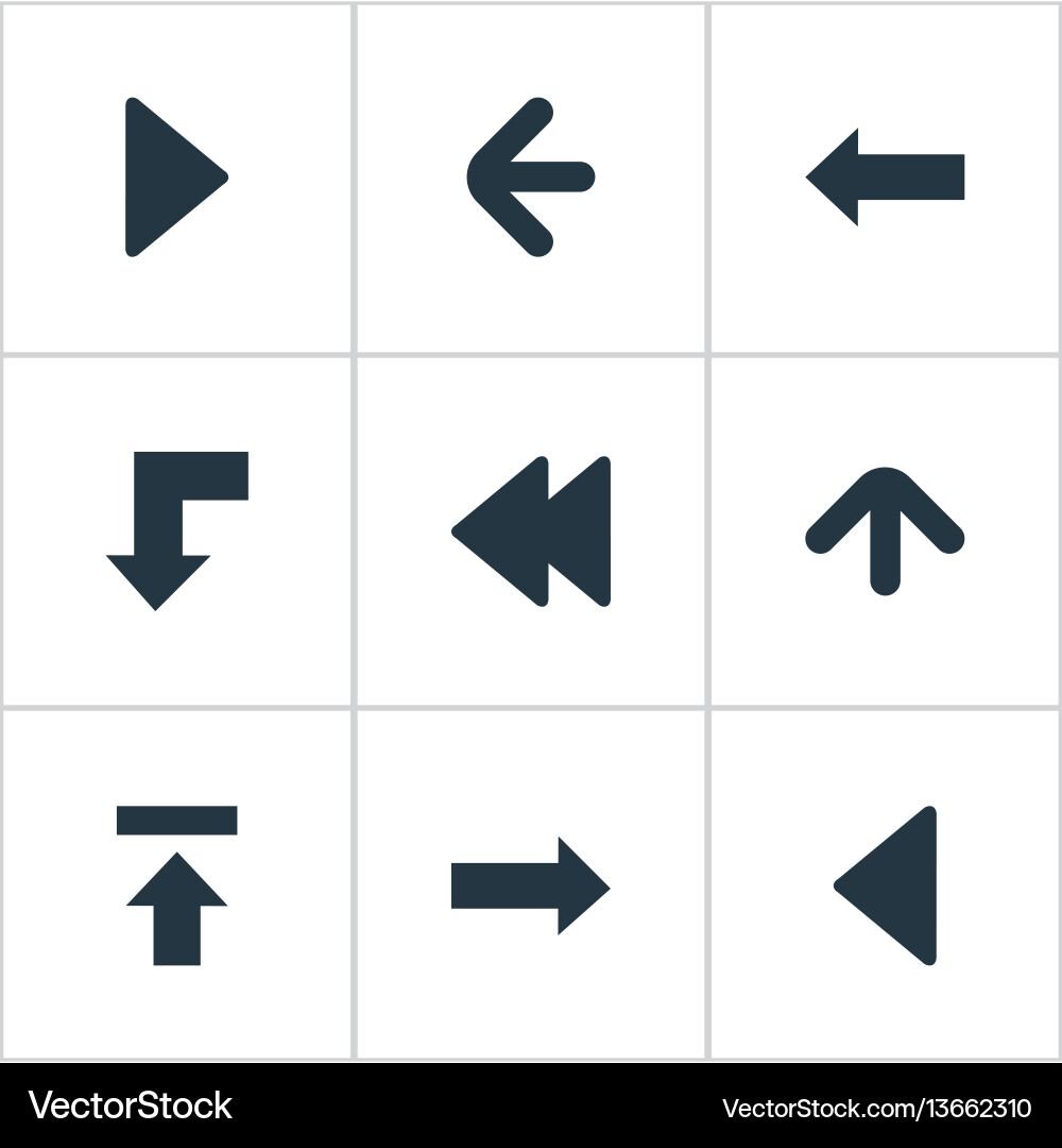 Set of simple arrows icons vector image