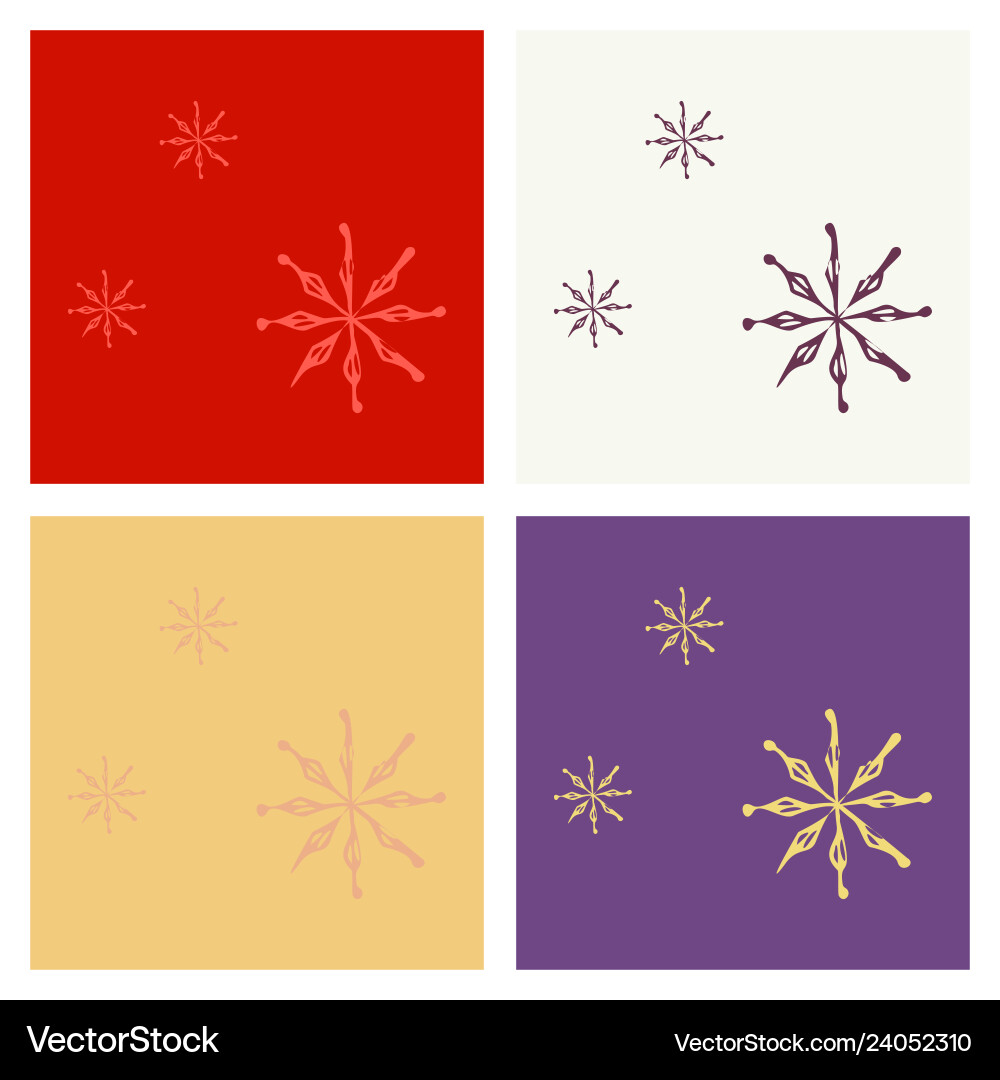 Set of snowflake icon sign design red background Vector Image
