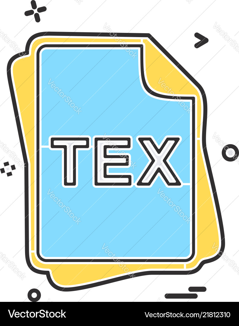 Tex file type icon design Tex file type icon design vector image