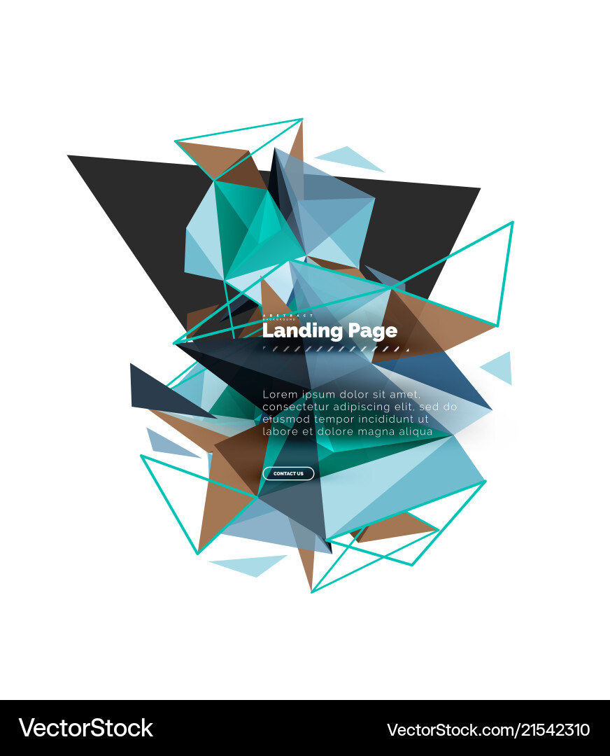 Triangular design abstract background landing Triangular design abstract background landing vector image