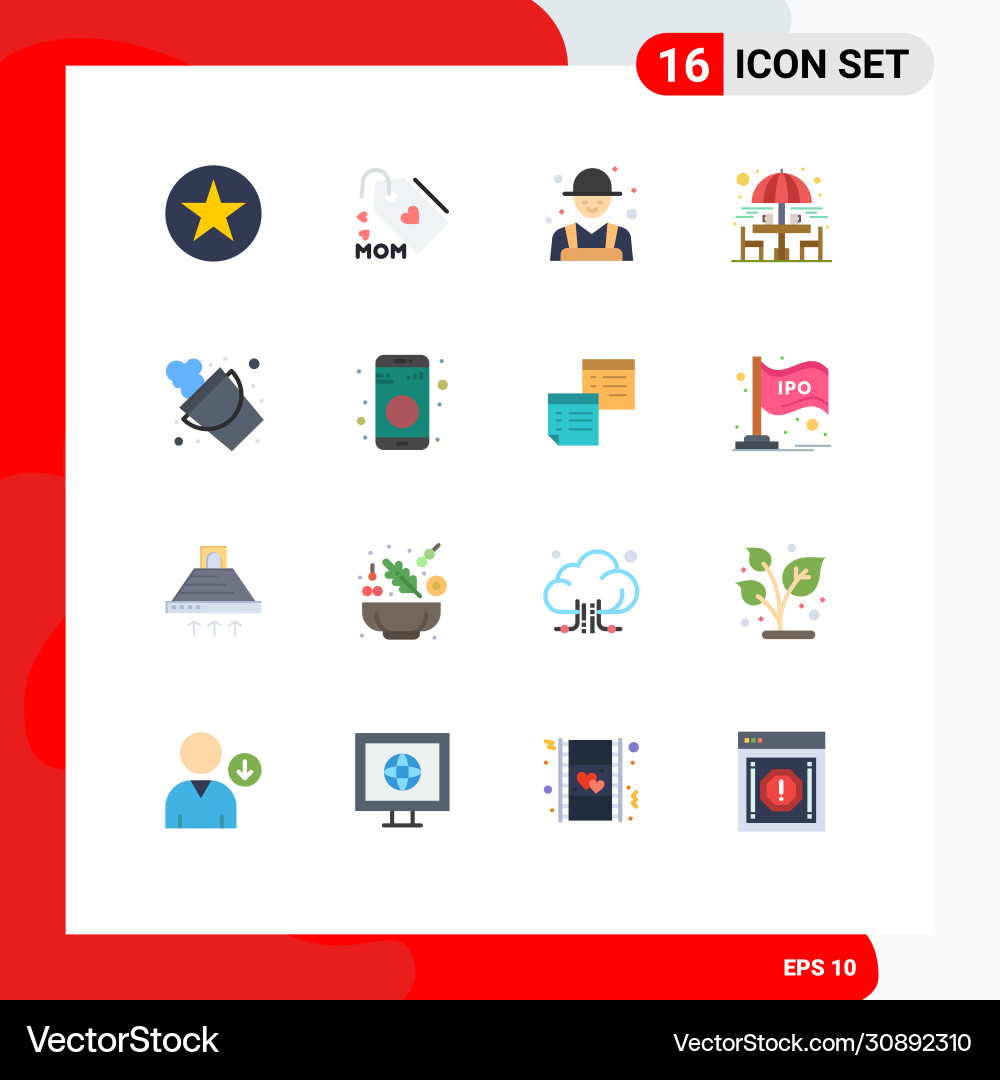 User interface pack 16 basic flat colors Vector Image