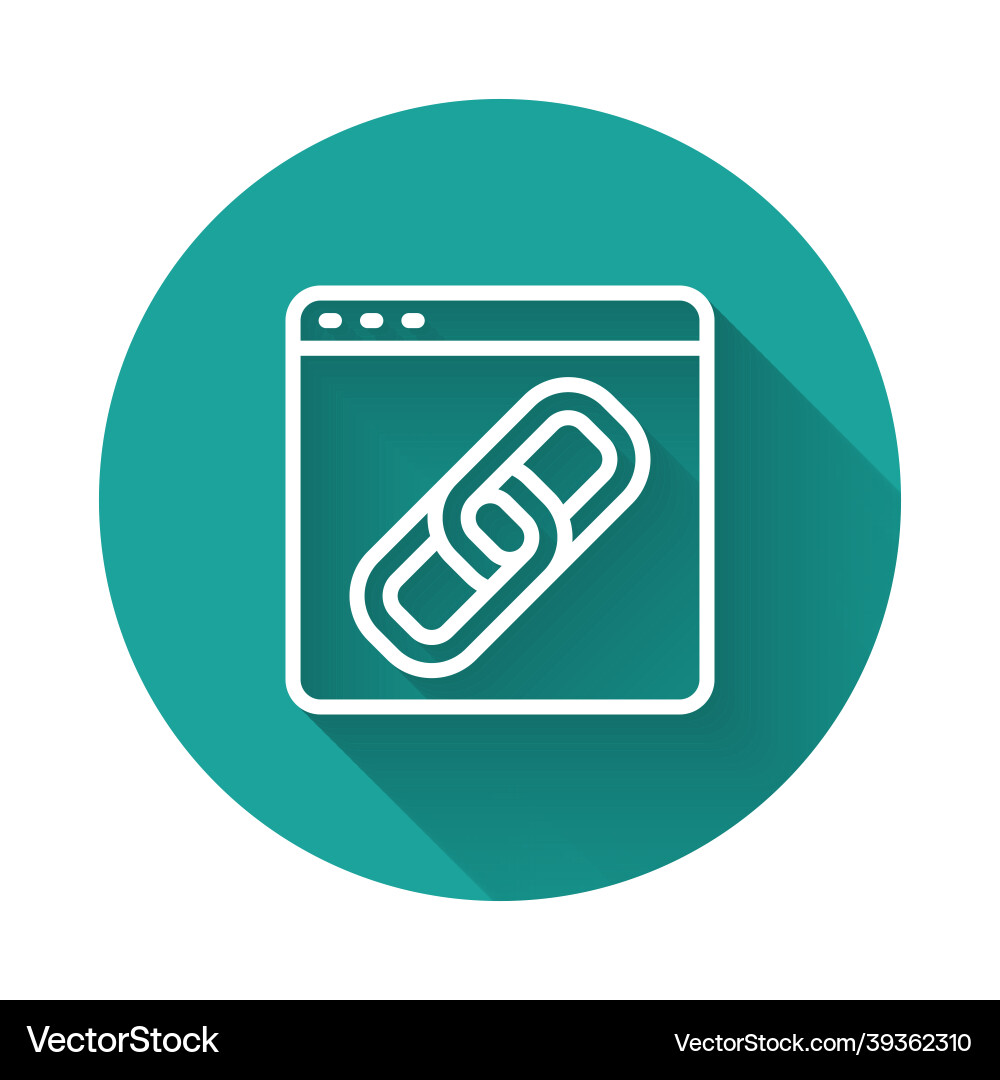 White line browser window icon isolated with long White line browser window icon isolated with long vector image