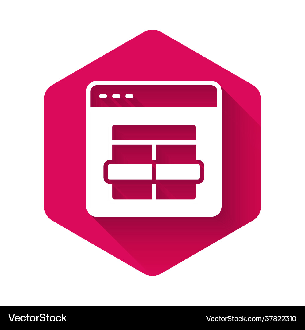 White mysql code icon isolated with long shadow White mysql code icon isolated with long shadow vector image