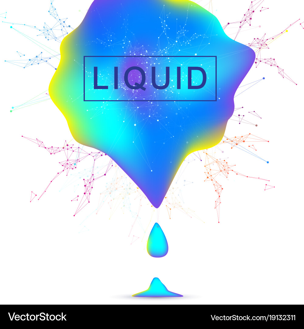 Abstract background with fluid multicolored drop vector image
