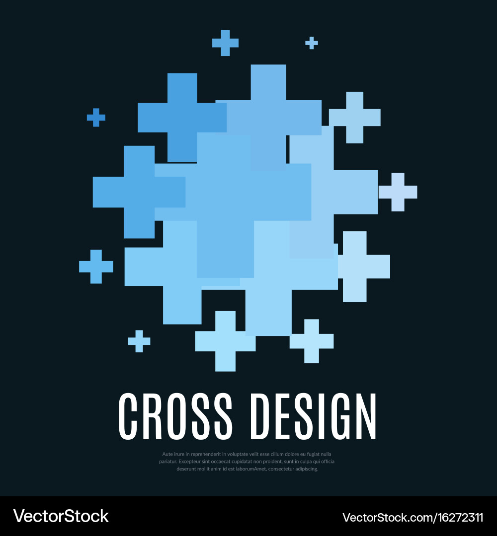 Abstract design elements with cross vector image