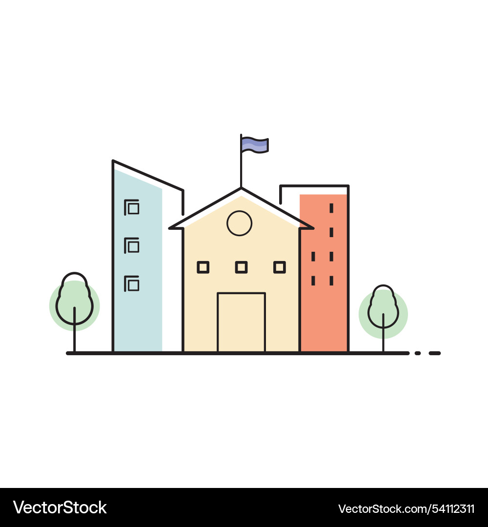 Building line icon Building line icon Vector Image