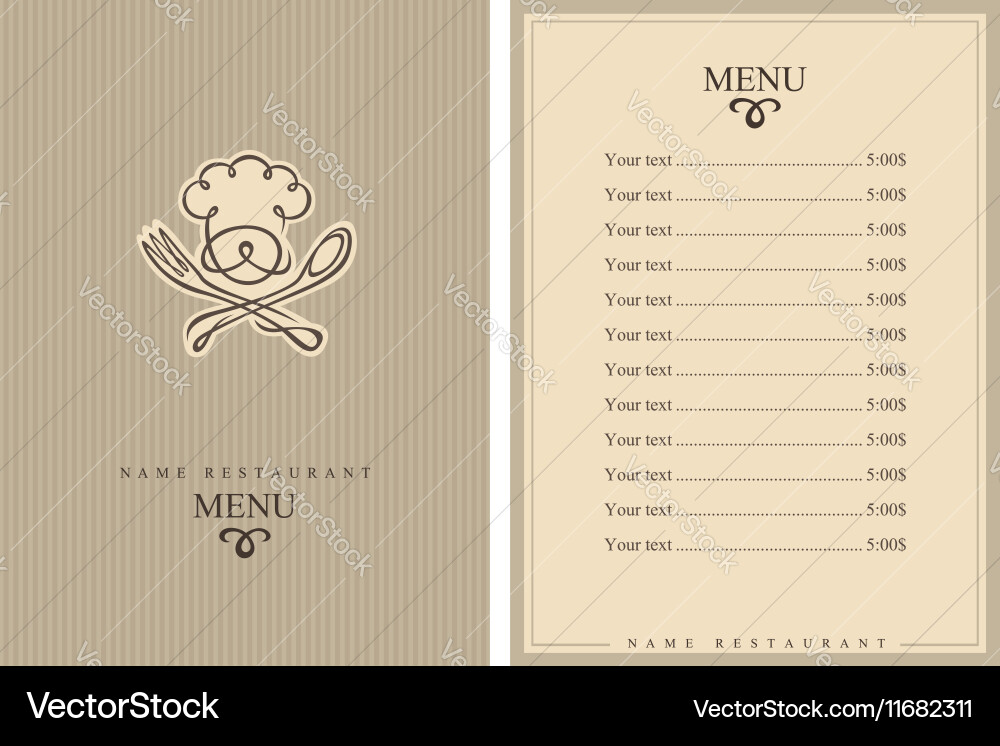 Chef menu design Vector Image