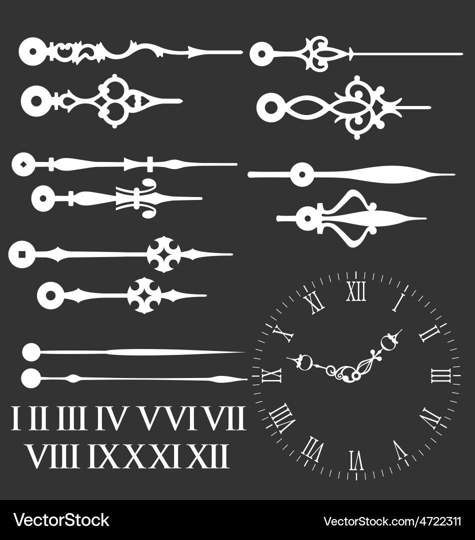 Classic Clock Face with Hands Vector Image