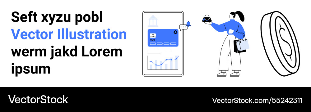 Digital payment process with mobile app Digital payment process with mobile app vector image