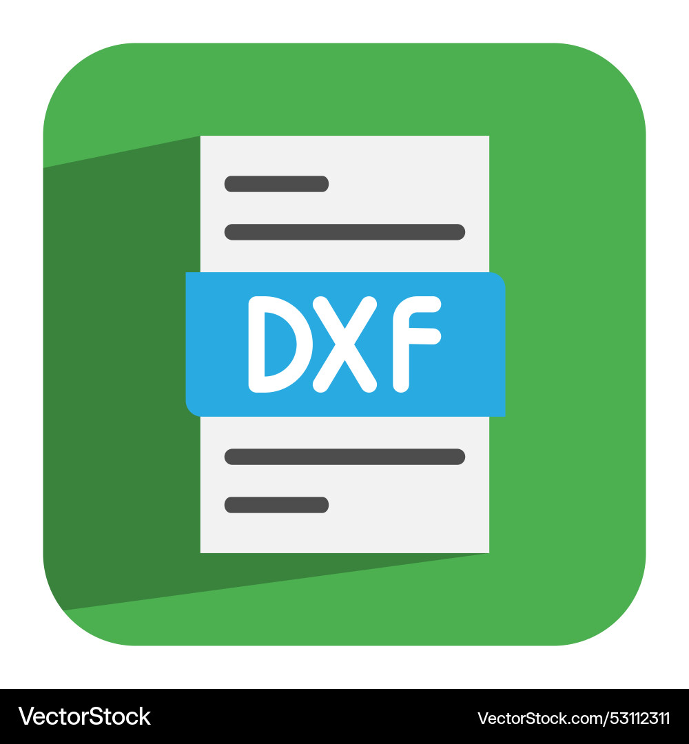 Dxf document flat icon file format Dxf document flat icon file format vector image