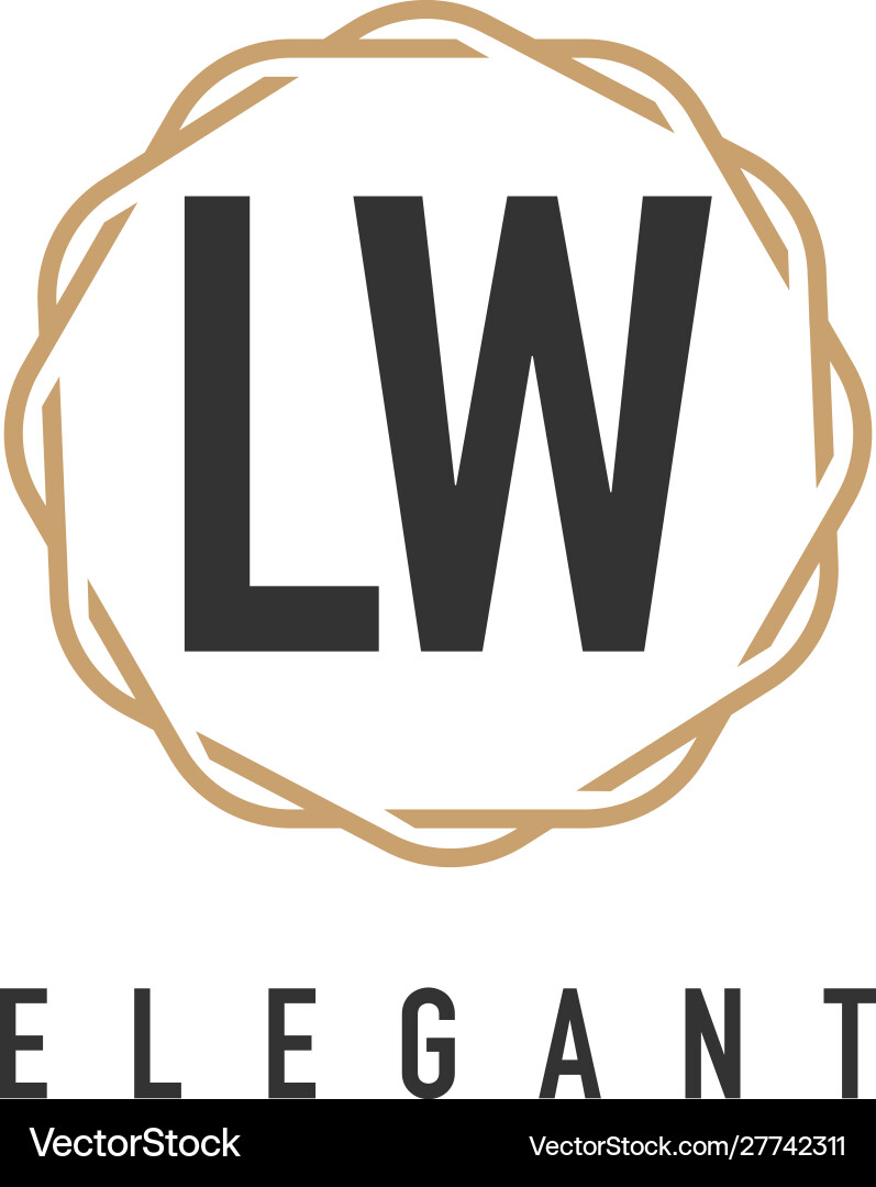 Erster Buchstabe lw luxuriös minimalistisch elegant Erster Buchstabe lw luxuriös minimalistisch elegant vektorbild