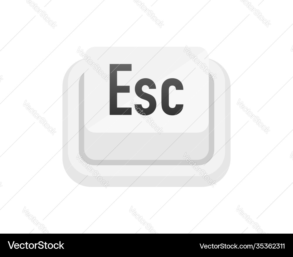 Esc white 3d button on background computers Esc white 3d button on background computers vector image
