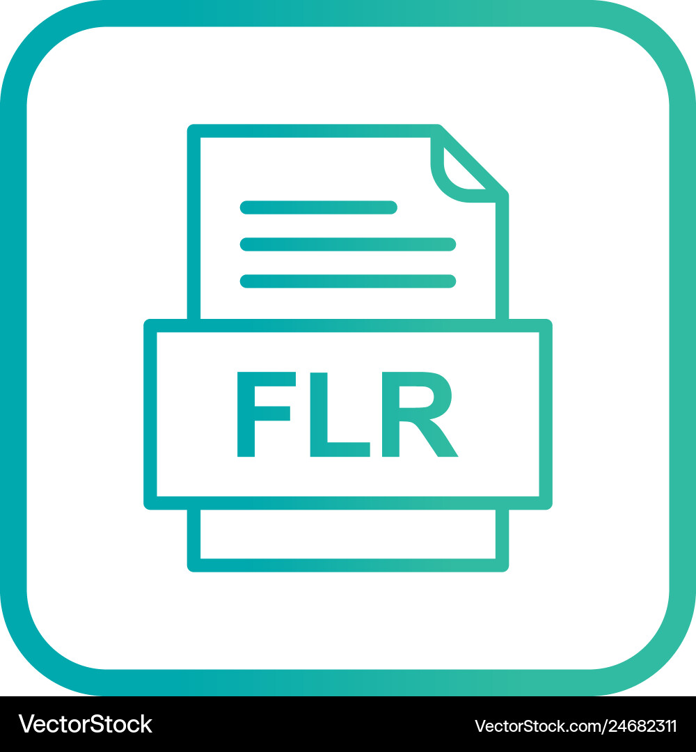 Flr file document icon vector image