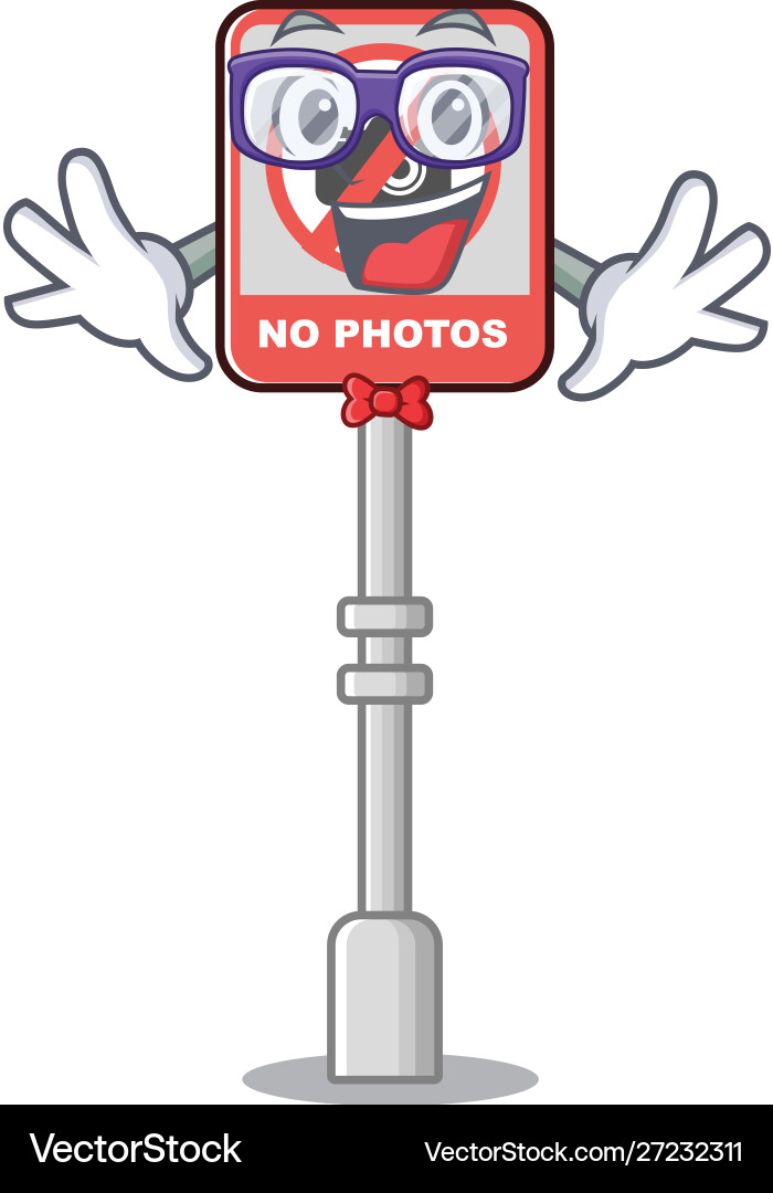 Geek no camera with character shape vector image