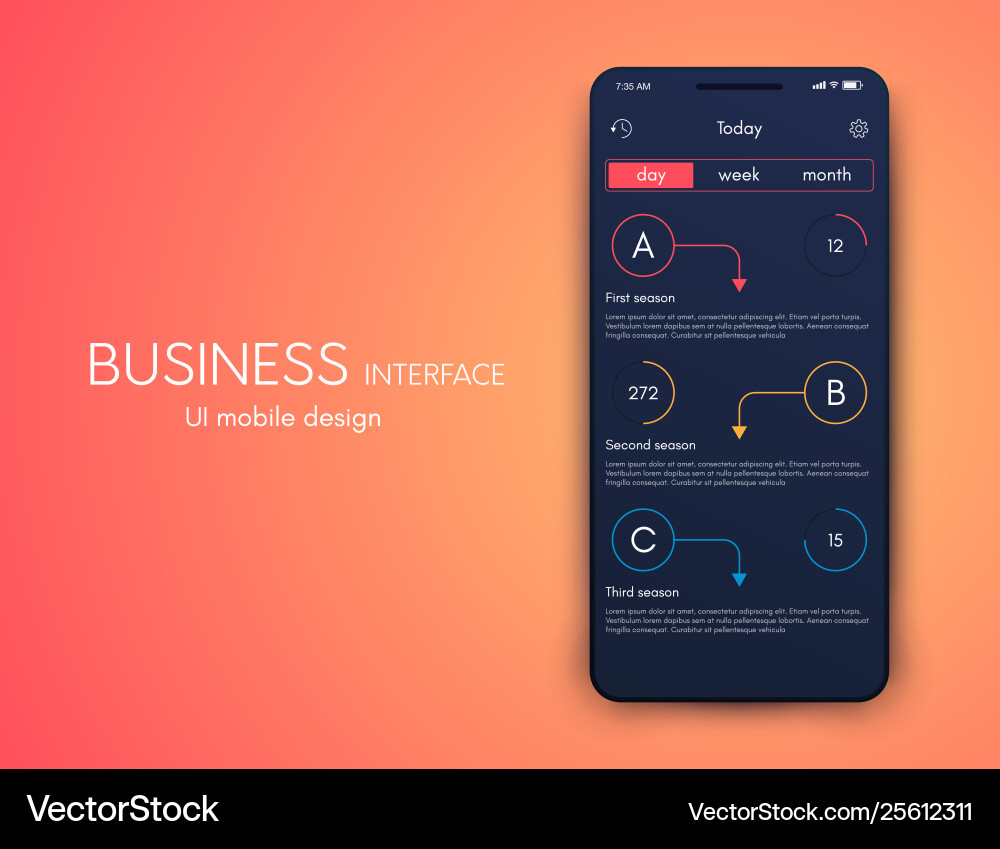 Graphics mobile infographics with three Graphics mobile infographics with three vector image