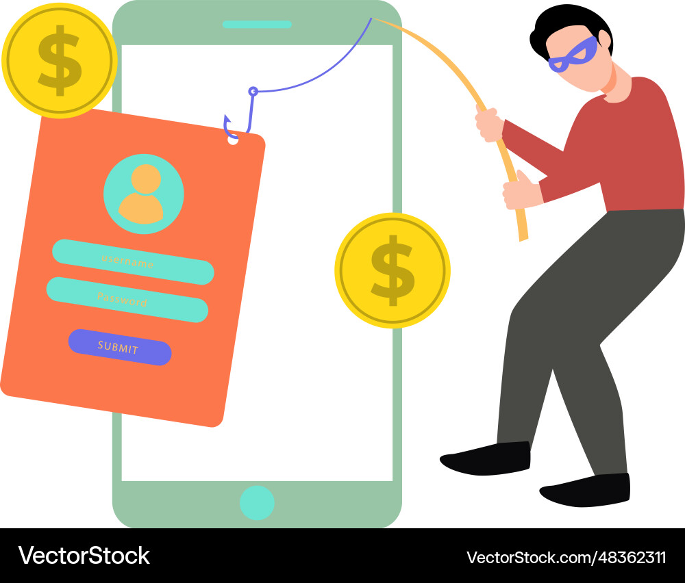 Hacker is stealing the account vector image