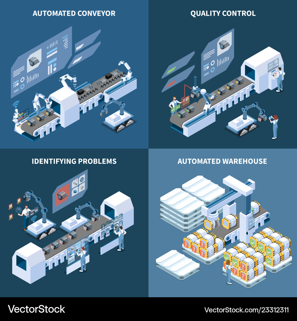 Intelligent Automation Control vector image
