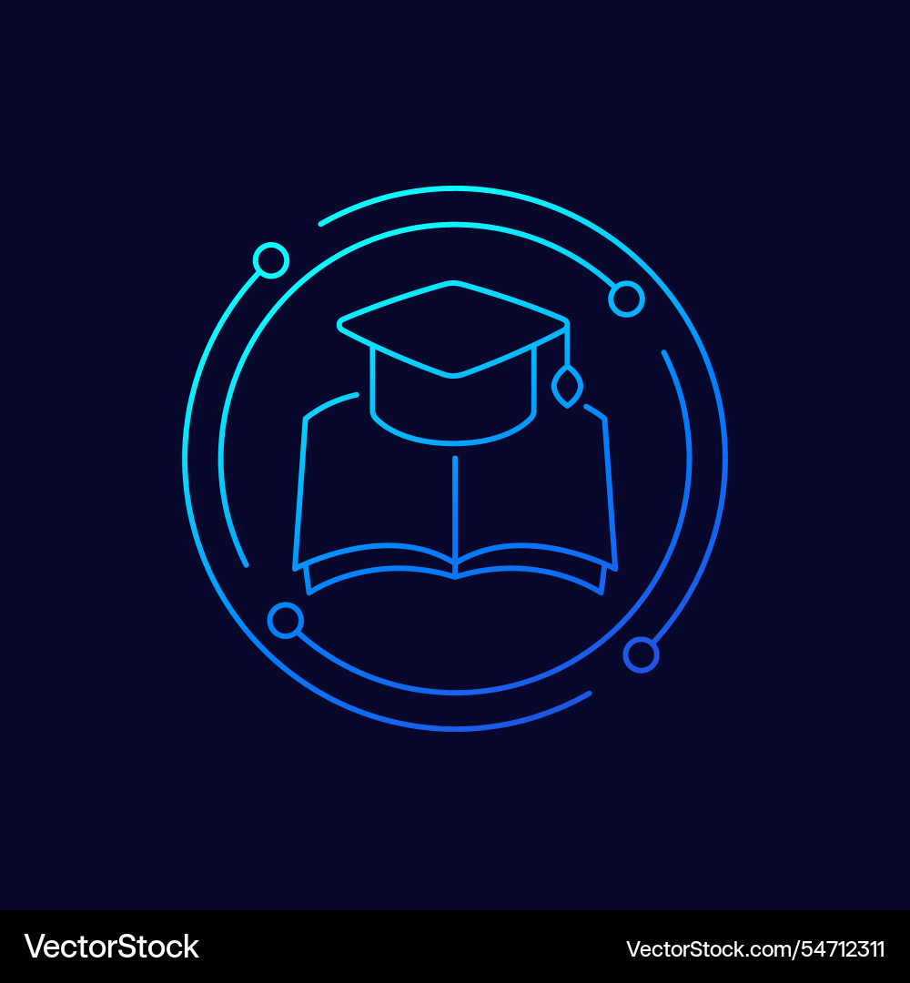 Knowledge management icon in linear design vector image