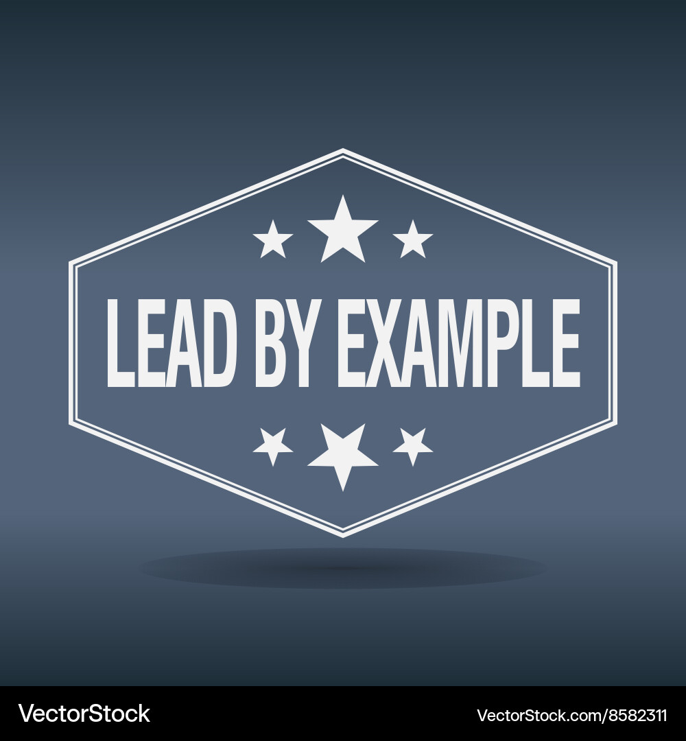 Lead by example hexagonal white vintage retro Vector Image
