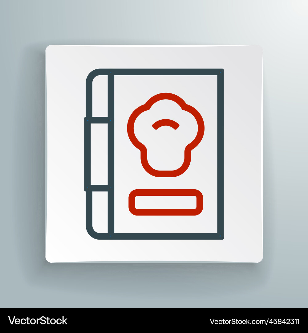 Line cookbook icon isolated on white background Vector Image