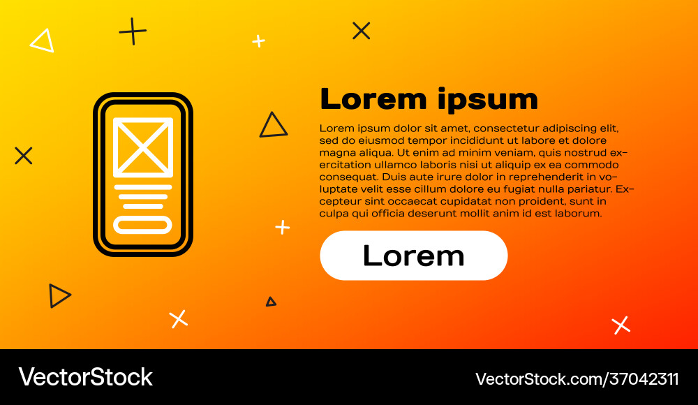 Line ui or ux design icon isolated on yellow Line ui or ux design icon isolated on yellow vector image