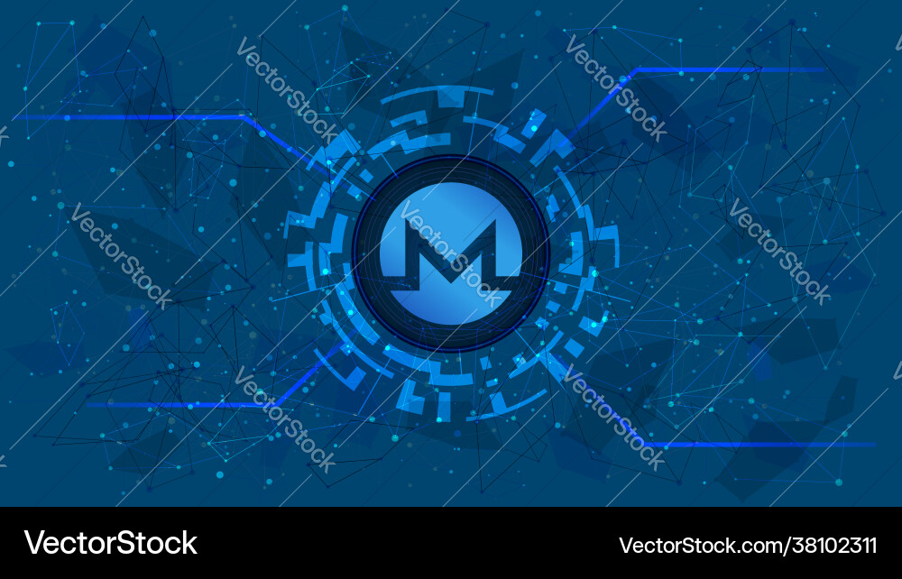 Monero xmr token symbol in a digital circle Monero xmr token symbol in a digital circle vector image